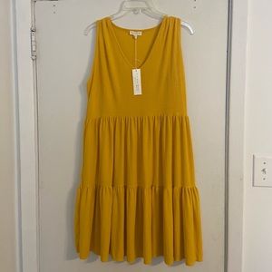 NWT Yellow Sleeveless Tier dress